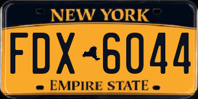NY license plate FDX6044