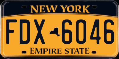 NY license plate FDX6046