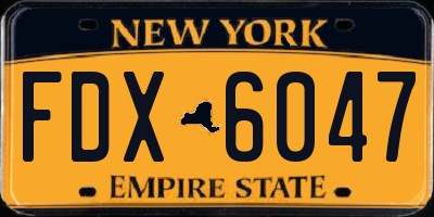 NY license plate FDX6047