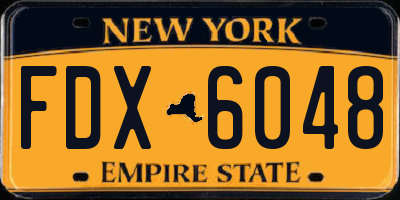 NY license plate FDX6048