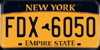 NY license plate FDX6050