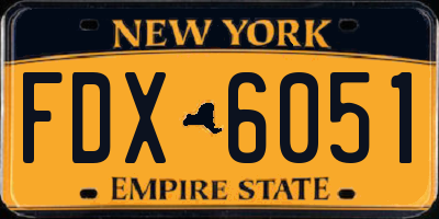 NY license plate FDX6051