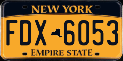 NY license plate FDX6053