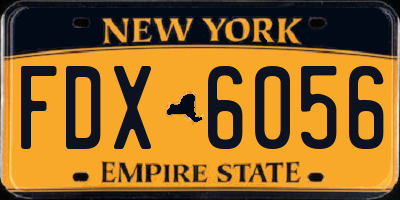 NY license plate FDX6056