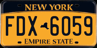 NY license plate FDX6059
