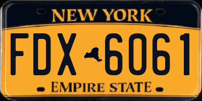 NY license plate FDX6061