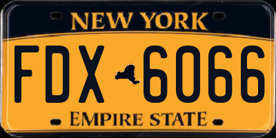 NY license plate FDX6066