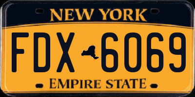 NY license plate FDX6069