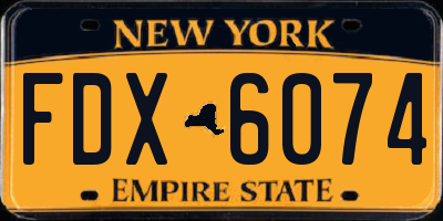 NY license plate FDX6074