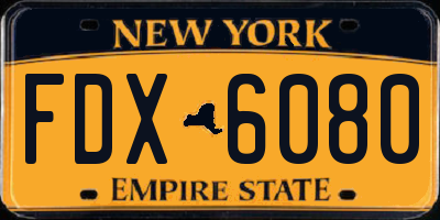 NY license plate FDX6080