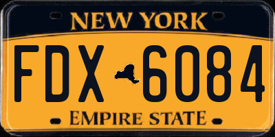 NY license plate FDX6084