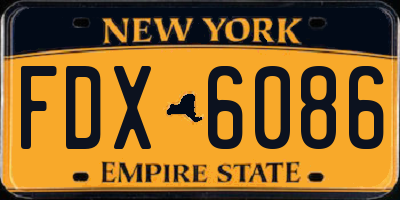 NY license plate FDX6086