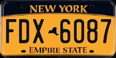 NY license plate FDX6087