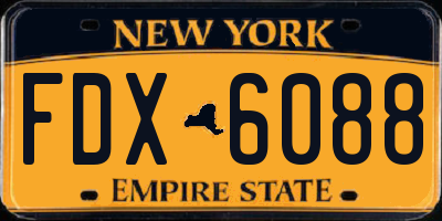 NY license plate FDX6088