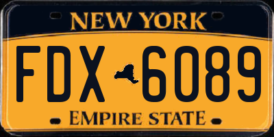 NY license plate FDX6089