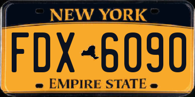 NY license plate FDX6090