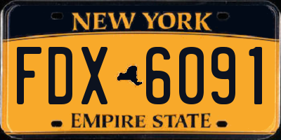 NY license plate FDX6091