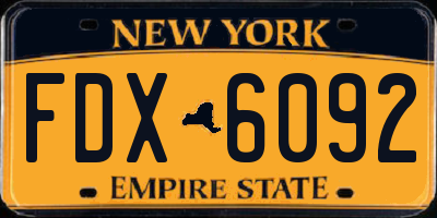 NY license plate FDX6092