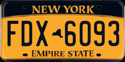 NY license plate FDX6093
