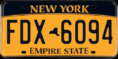 NY license plate FDX6094