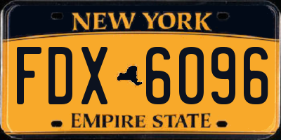 NY license plate FDX6096