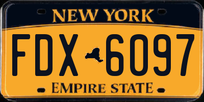 NY license plate FDX6097