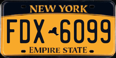 NY license plate FDX6099