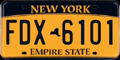 NY license plate FDX6101