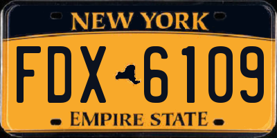 NY license plate FDX6109