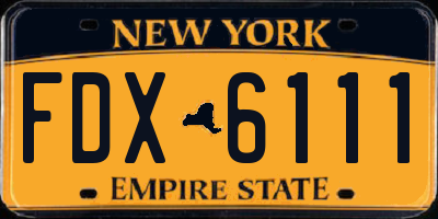 NY license plate FDX6111