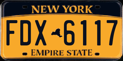 NY license plate FDX6117