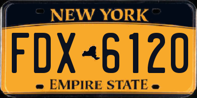 NY license plate FDX6120