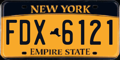NY license plate FDX6121