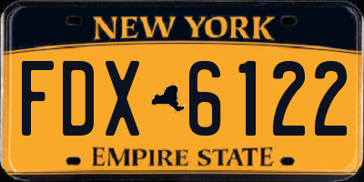 NY license plate FDX6122