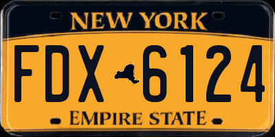 NY license plate FDX6124