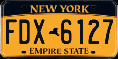 NY license plate FDX6127