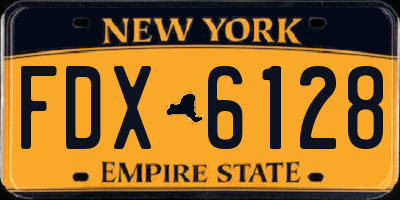 NY license plate FDX6128