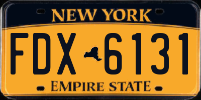 NY license plate FDX6131