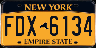 NY license plate FDX6134