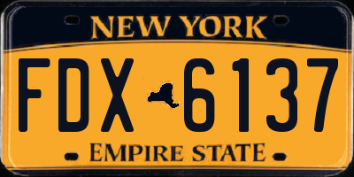 NY license plate FDX6137