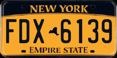 NY license plate FDX6139