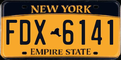 NY license plate FDX6141