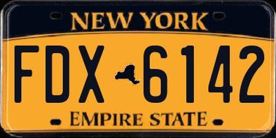 NY license plate FDX6142