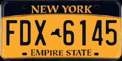 NY license plate FDX6145