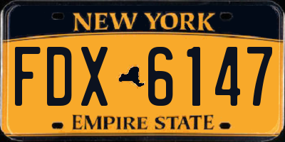 NY license plate FDX6147