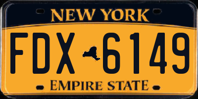 NY license plate FDX6149