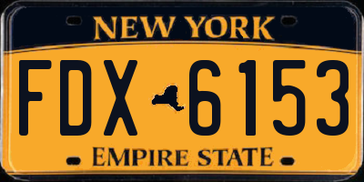 NY license plate FDX6153