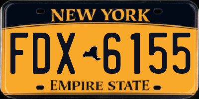 NY license plate FDX6155