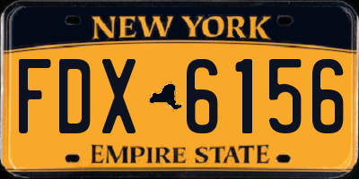 NY license plate FDX6156
