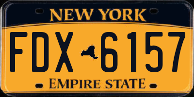 NY license plate FDX6157